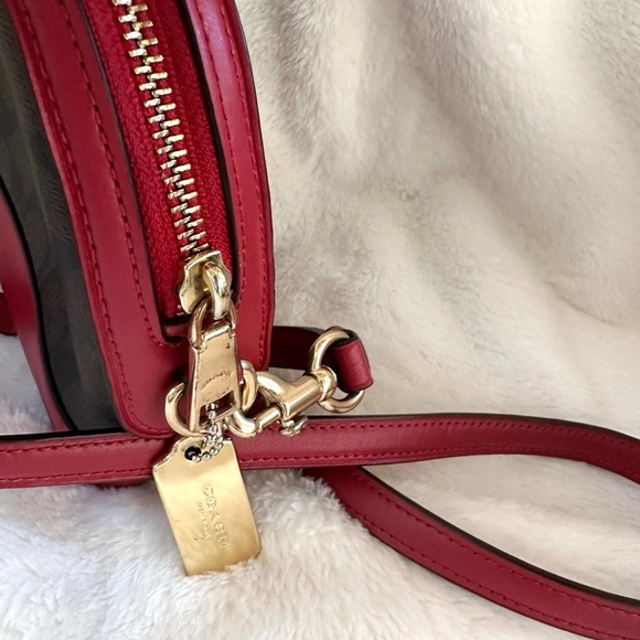 Coach F76674 Red and Brown Crossbody Bag - Picture 3 of 13